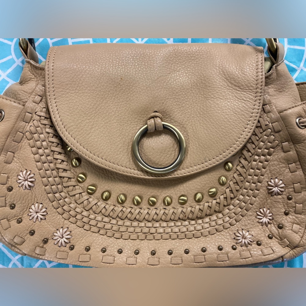 💛TODAY***$39***Maxx New York 100% tanned genuine leather. Tan w gold accents - Picture 2 of 8